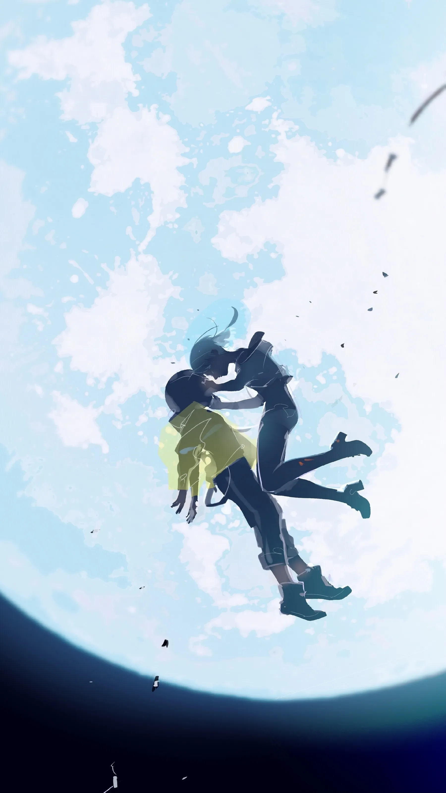 Two of them falling both express an emotional feeling anime