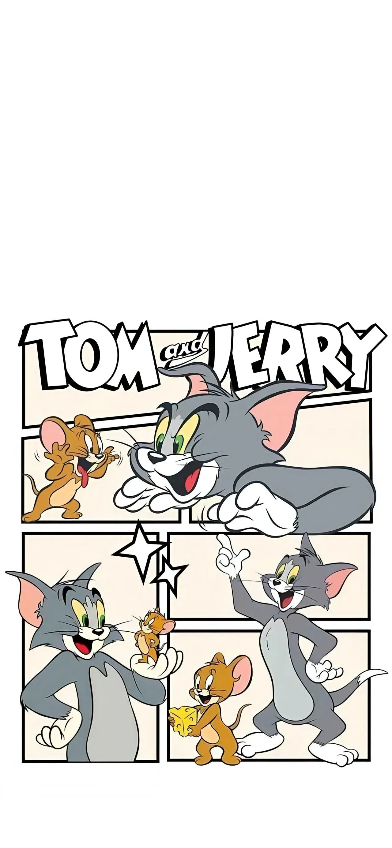 Black and White Sketch of Tom and Jerry in Classic Style