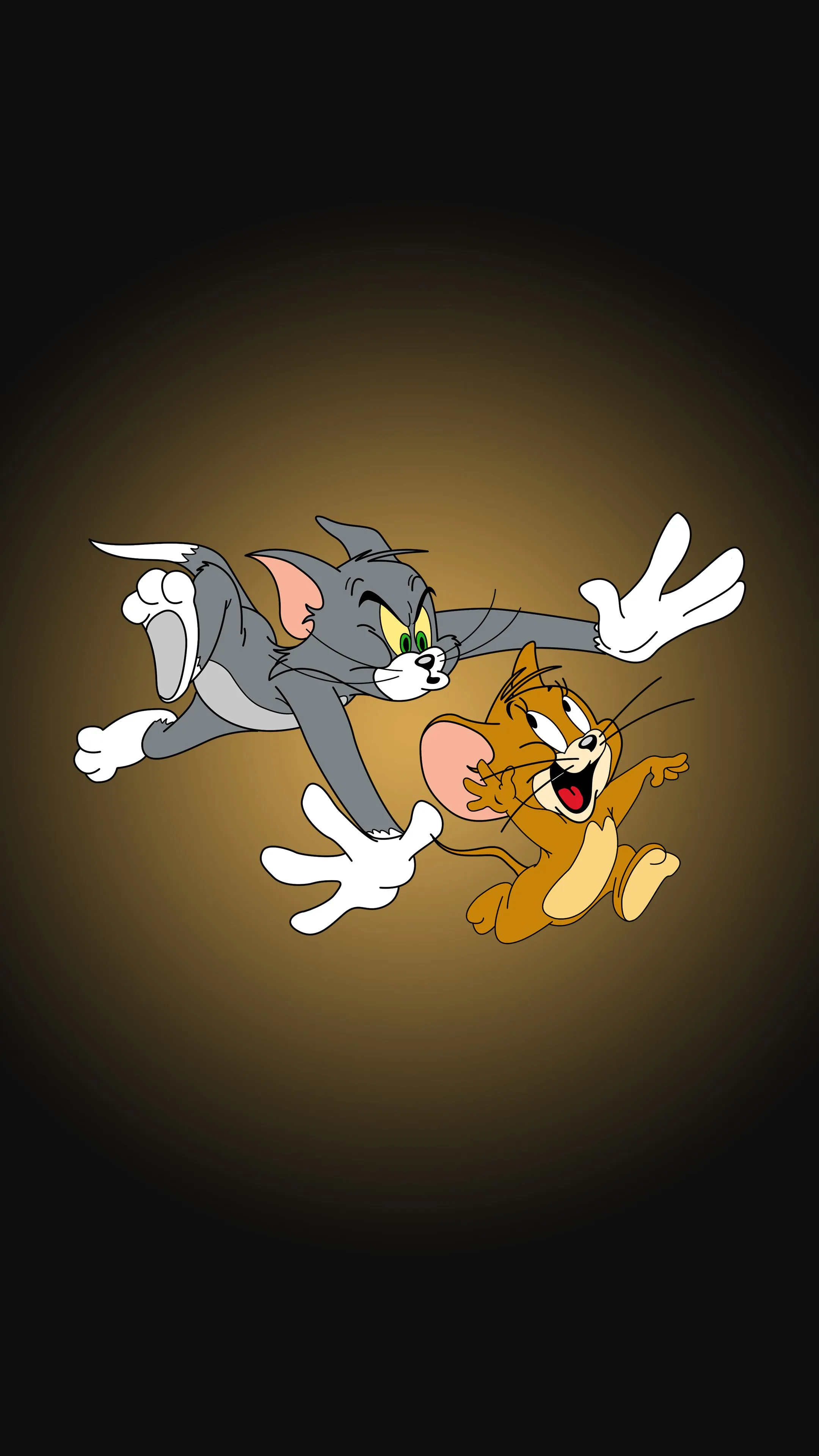 Black Background Poster with Glowing Tom and Jerry Art