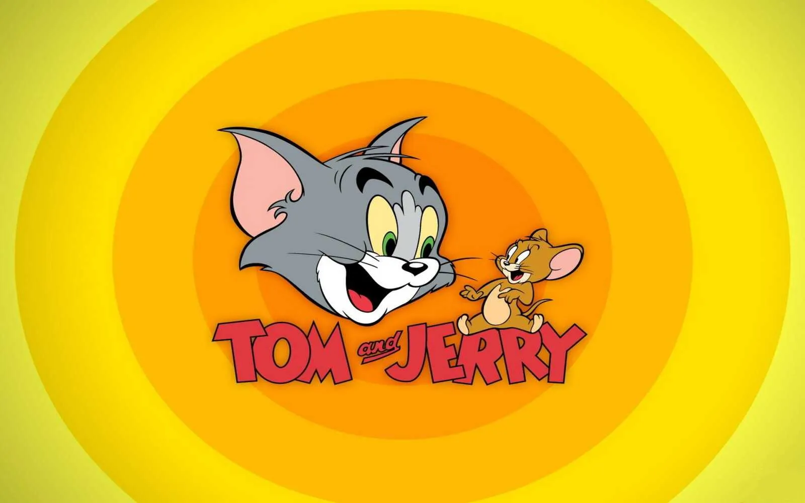 Classic logo with smiling Jerry over yellow spiral background