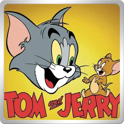 Classic Poster of Smiling Tom and Jerry on Yellow Theme