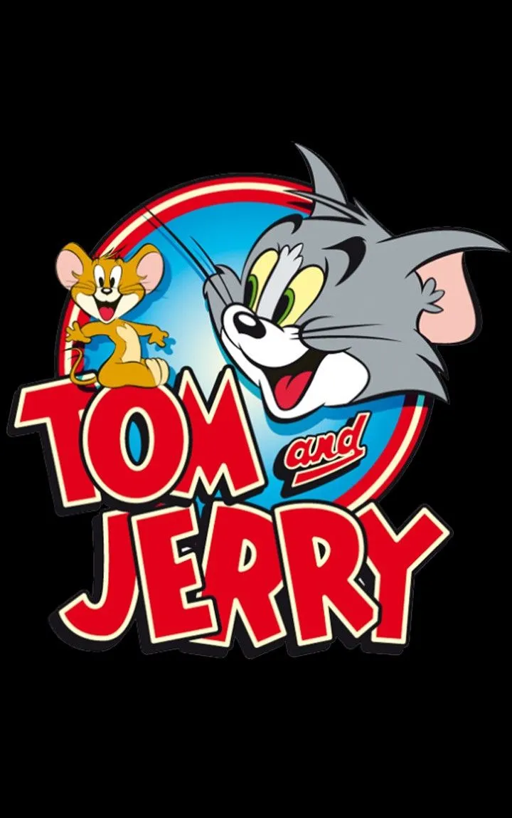 Classic Tom and Jerry Logo with Black Background wallpaper