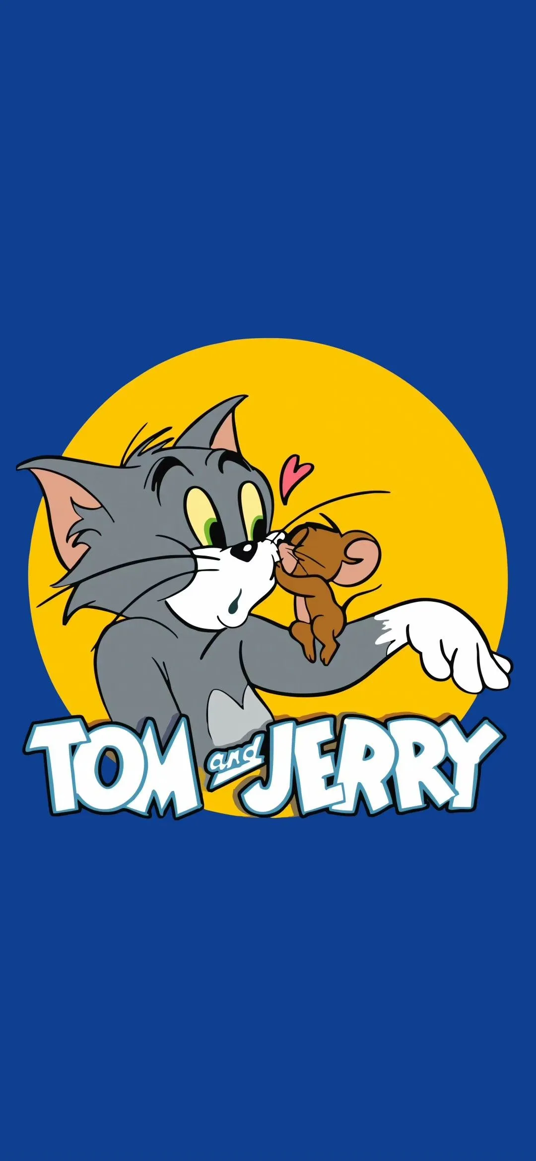 Classic Tom and Jerry Logo with Blue and Yellow Design