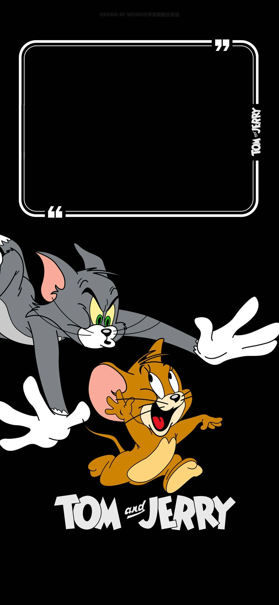 Classic Tom and Jerry Logo with Cartoon Background Scene
