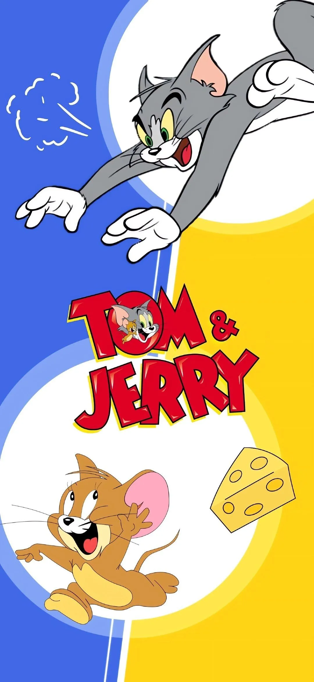 Classic Yellow and White Poster of Jumping Jerry Cartoon