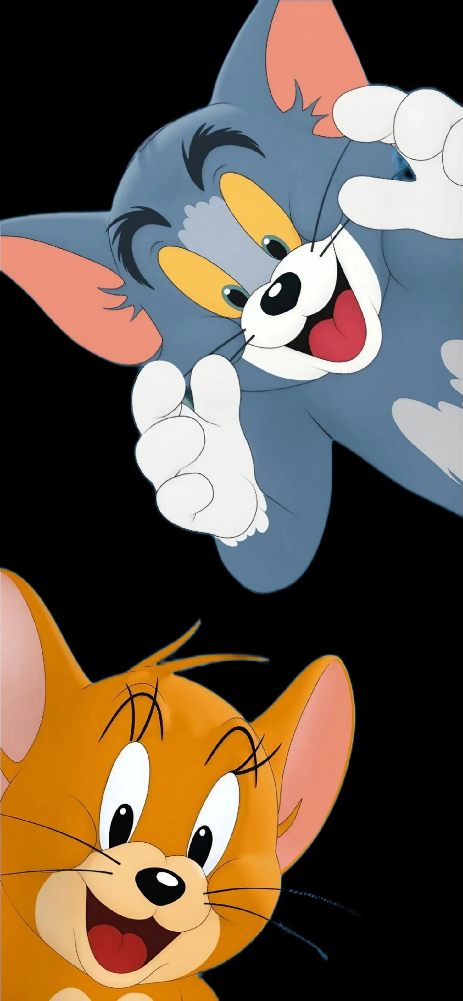 Cute Faces of Tom and Jerry Peeking Out from the Sides
