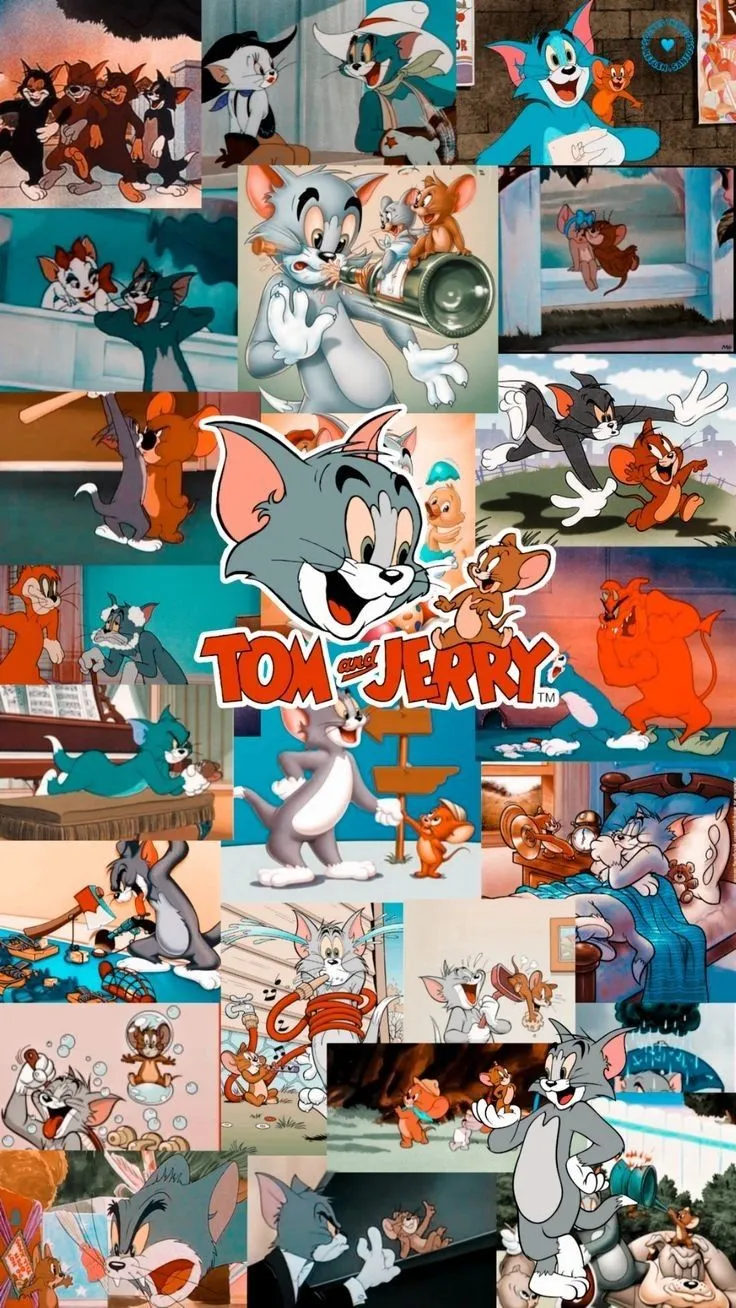 Fun Collage of Classic Tom and Jerry Moments in Panels