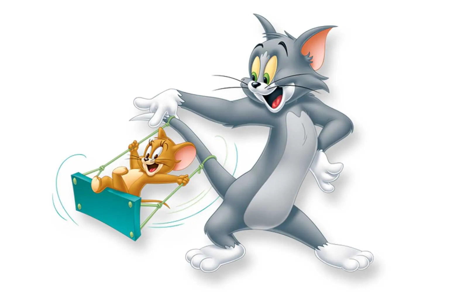 Jerry holding gift while Tom sneaks up from the side