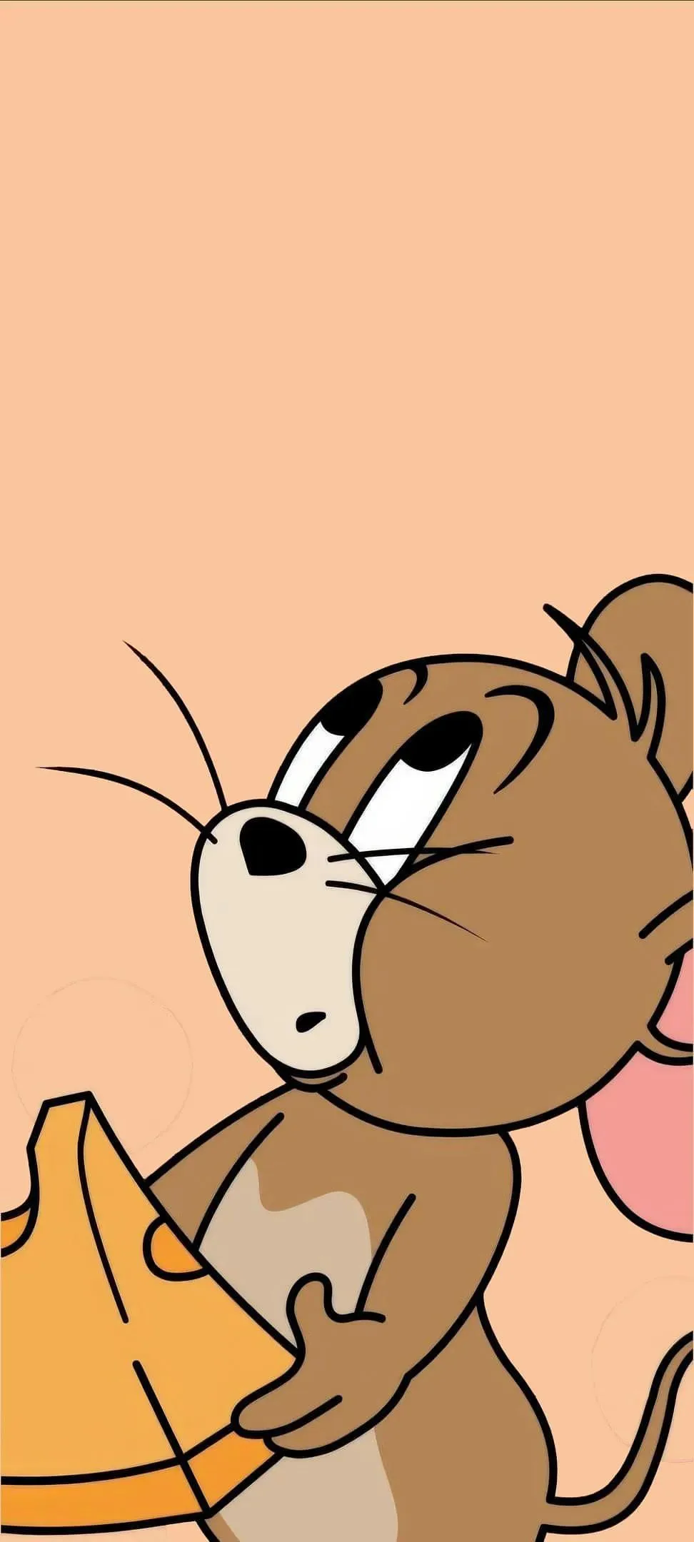 Jerry Mouse Looking Confident on an Orange Background