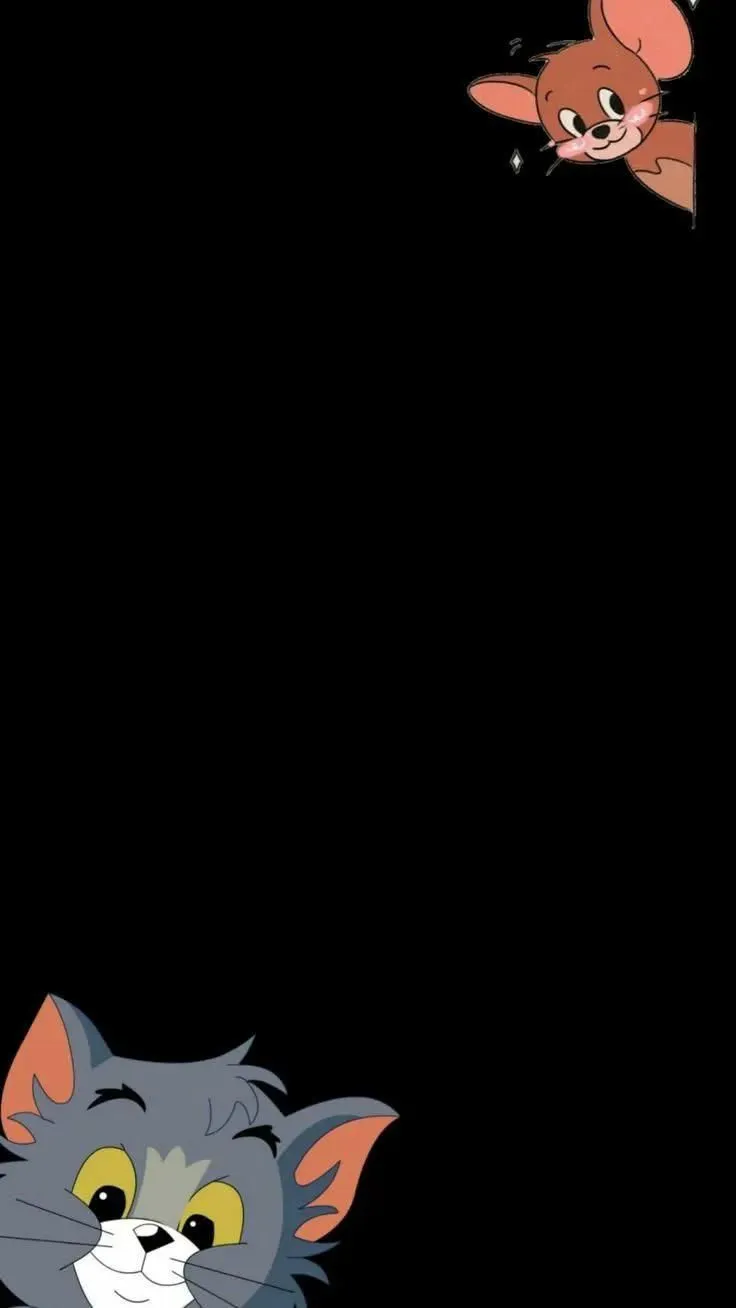 Jerry peeking down from the top on black background