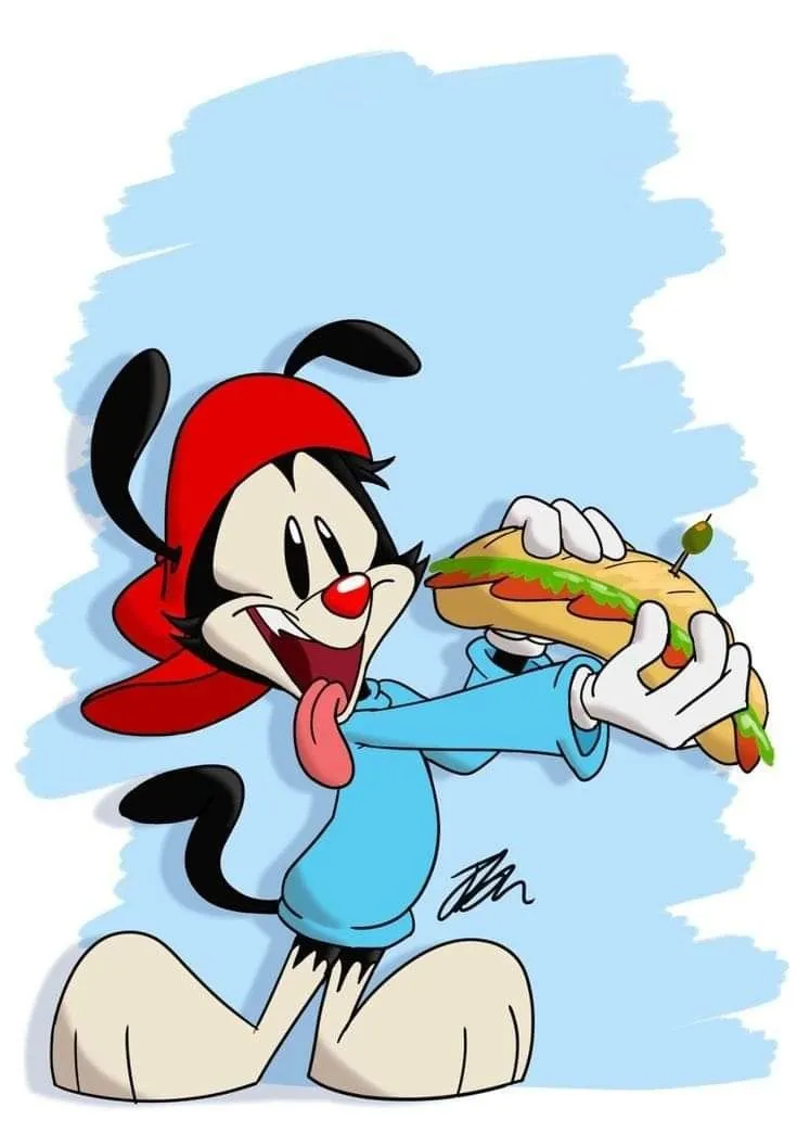 Jerry showing off cheese with surprised character beside him