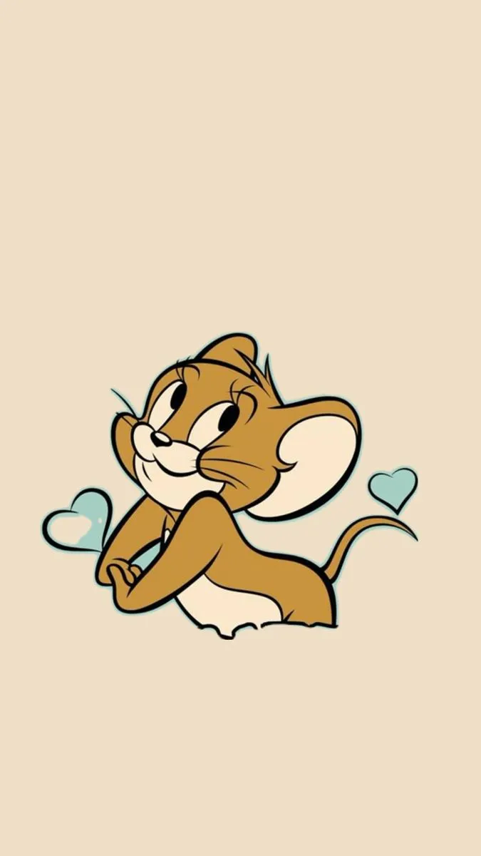 Jerry smiling on a beige background happily wallpaper