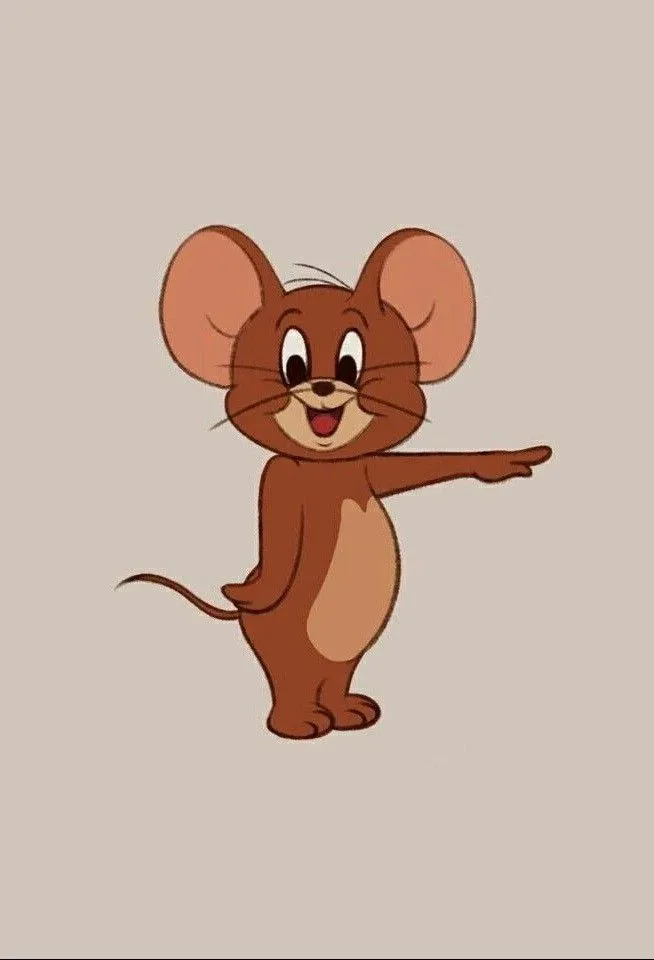 Jerry standing confidently on a brown background wallpaper