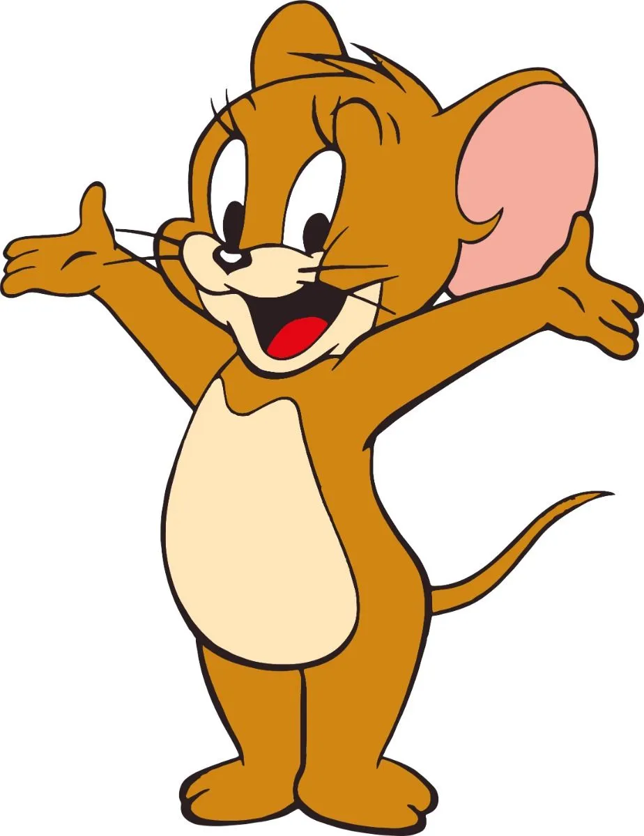 Jerry Standing Proudly on White Background Cartoon Style