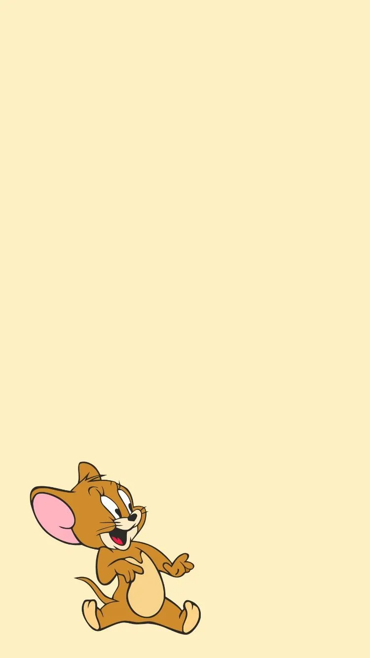 Jerry walking confidently on a beige background wallpaper