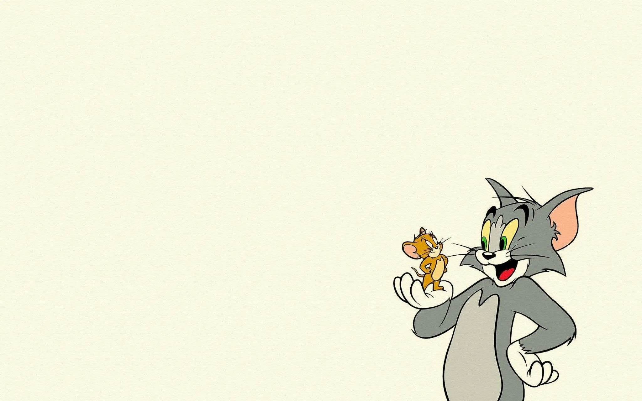 Minimalist Poster of Tom Offering Jerry a Flower Gently