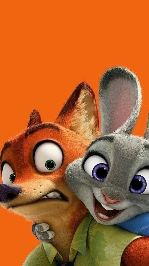 Nick Wilde and Judy Hopps from Zootopia Posing Together