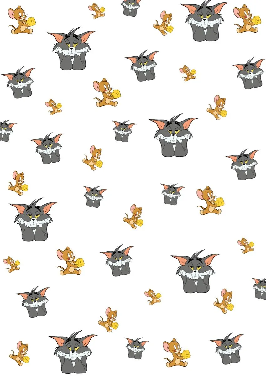 Pattern of Tom and Jerry Faces in Fun Repeating Style