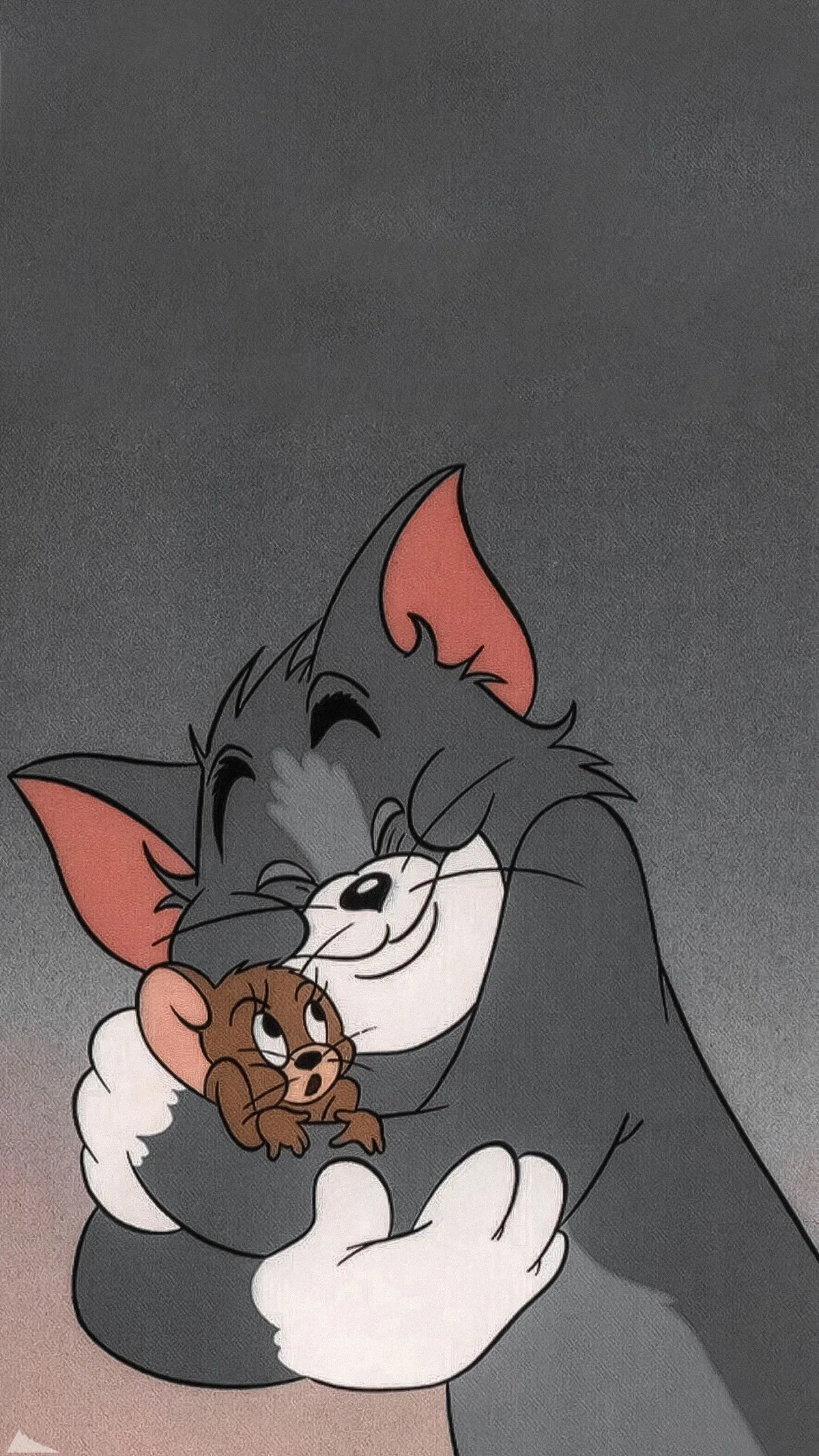 Sad Tom Looking Down While Jerry Comforts Him Softly