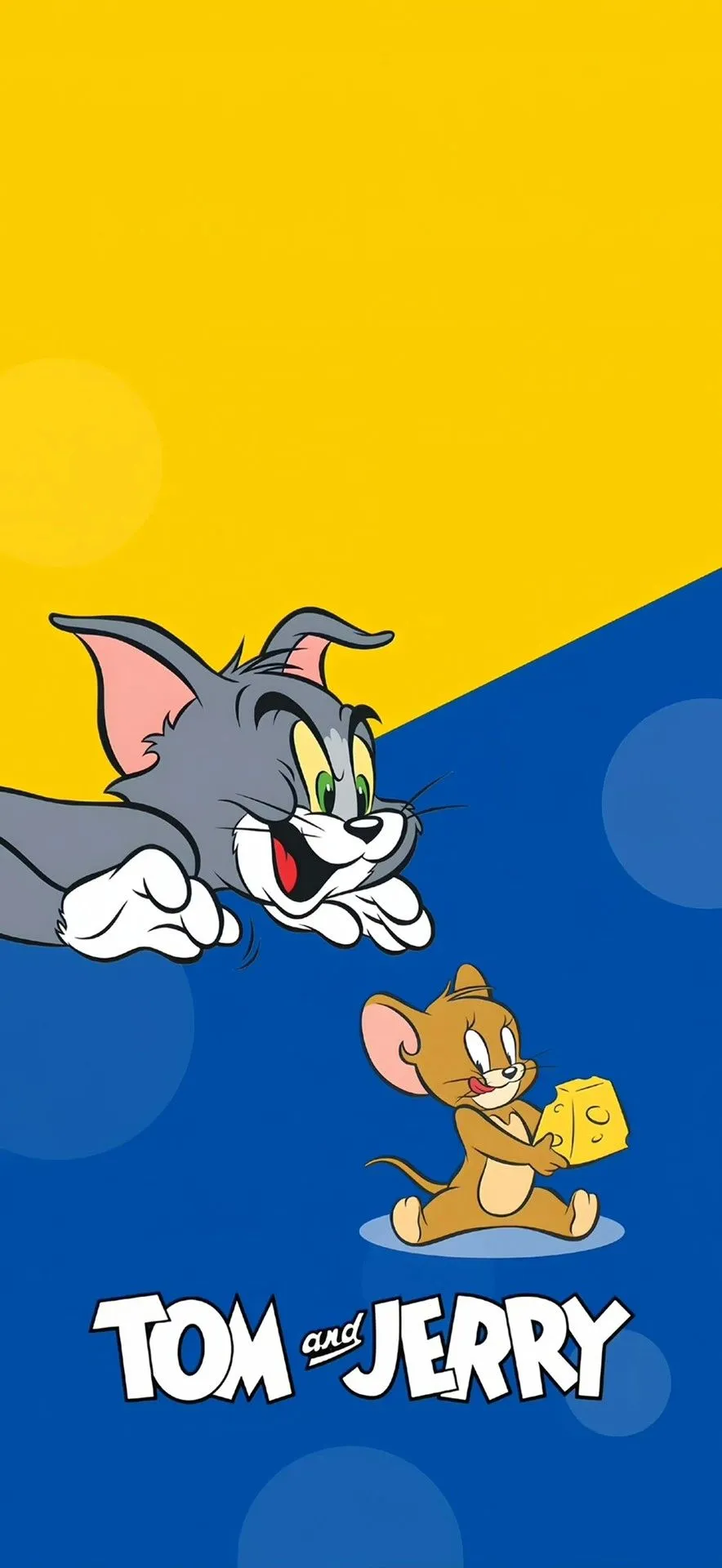 Tom and Jerry Cartoon Flying Colorful Abstract Background