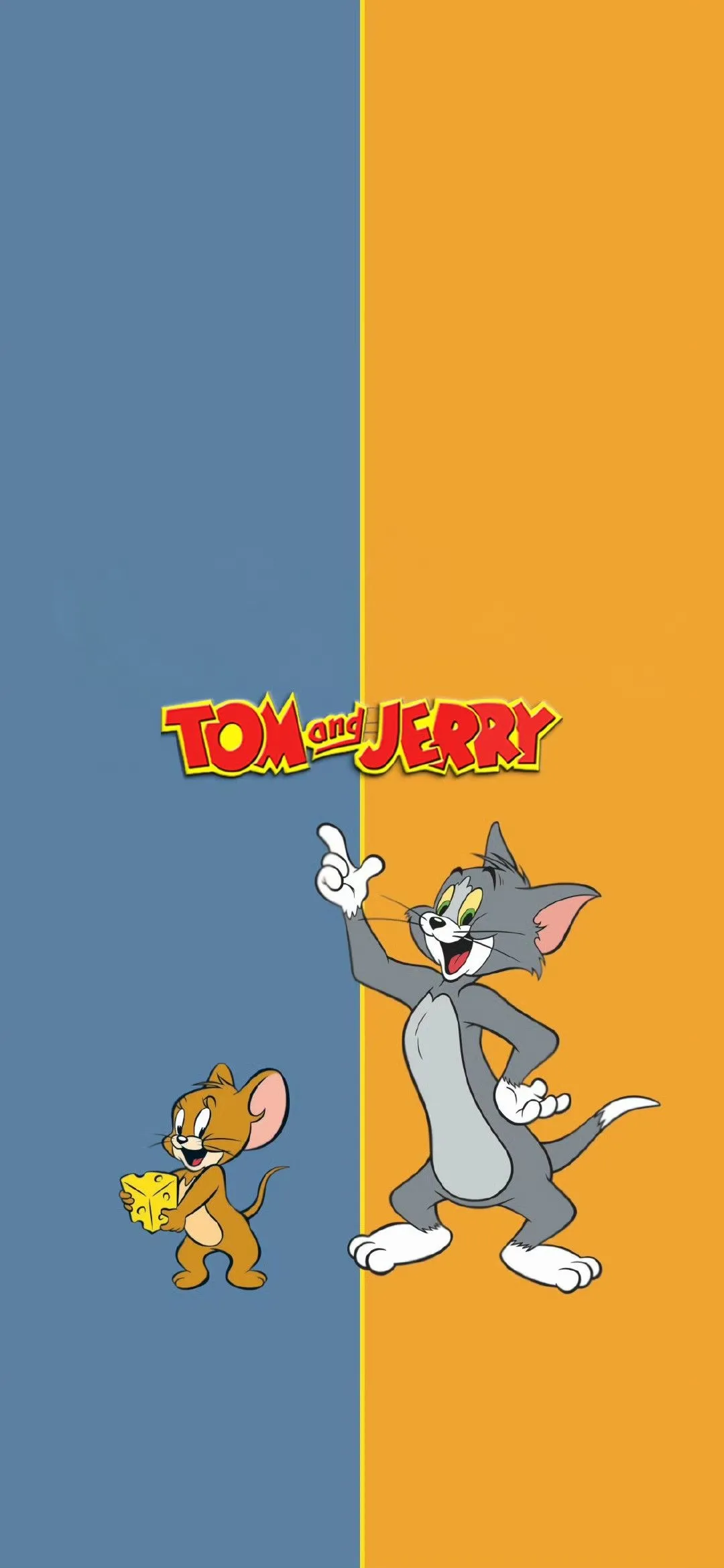 Tom and Jerry Cartoon with Blue and Orange Vertical Stripe