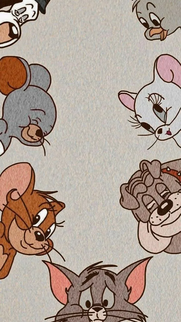 Tom and Jerry Classic Pencil Sketch Wall Style Background