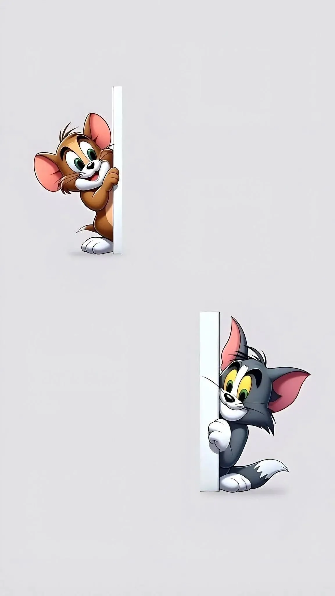 Tom and Jerry in a Minimalist Vertical Split Design