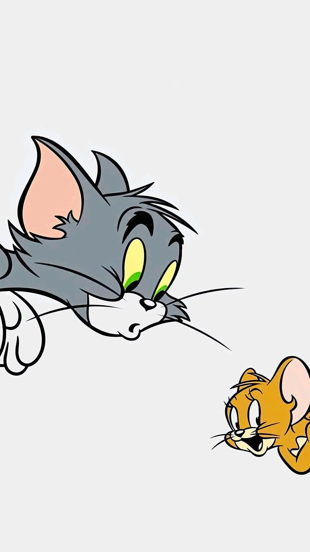 Tom and Jerry Peeking from Edges on a Light Background