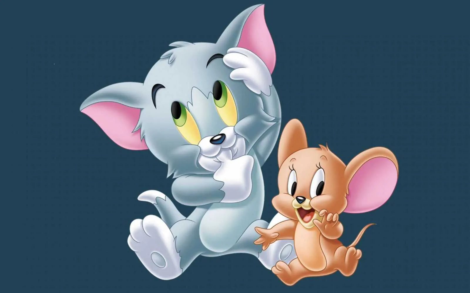 Tom and Jerry smiling closely in a friendly moment