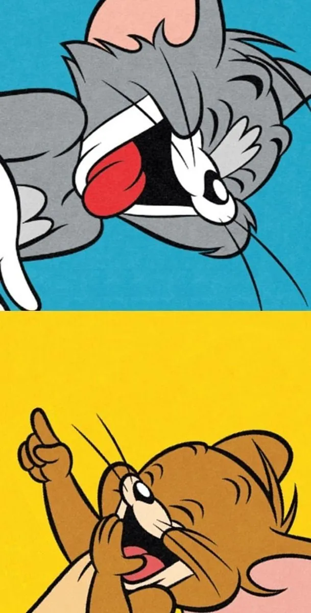 Tom and Jerry Split Image with Two Characters Together