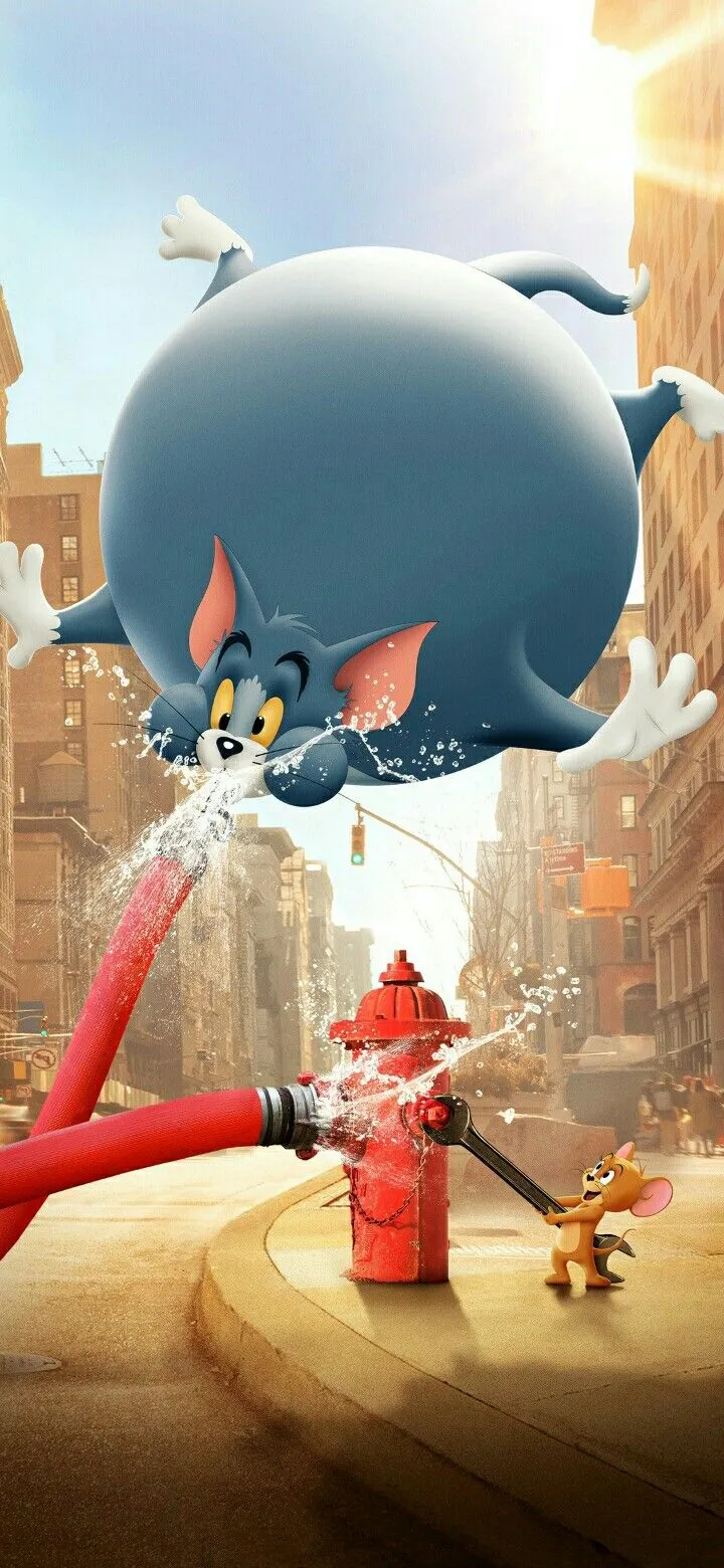 Tom Gets Soaked as Jerry Opens Fire Hydrant Valve wallpaper