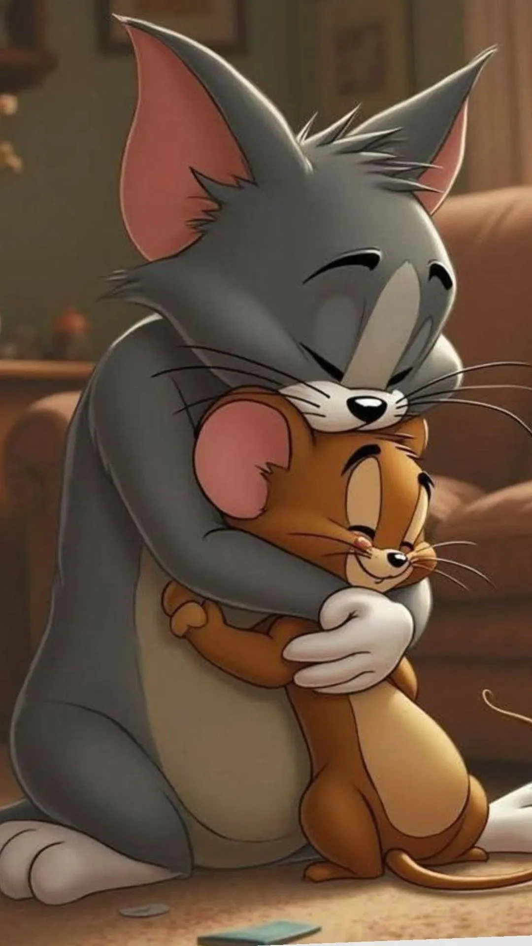 Tom Hugging Jerry with a Tender Smile wallpaper