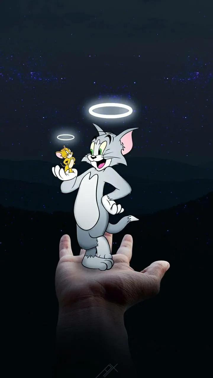 Tom looking down while Jerry walks below with confidence