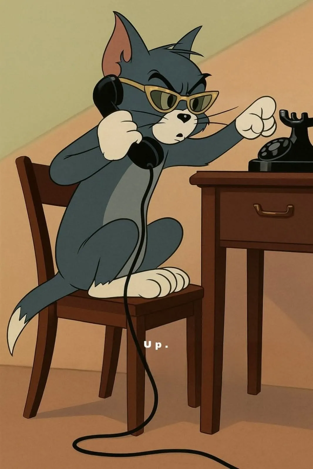 Tom Sitting Calmly While Jerry Sleeps on His Shoulder