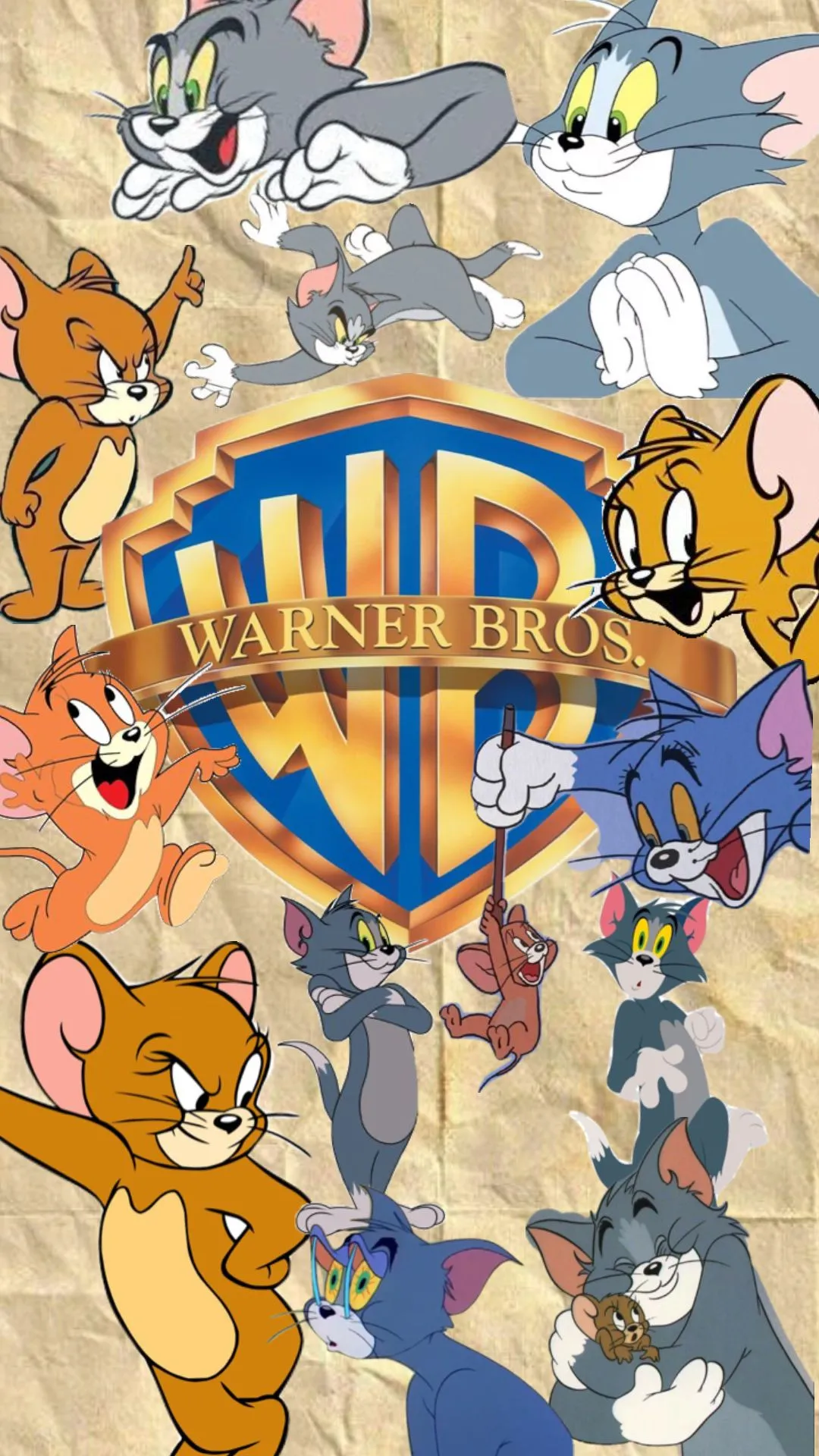 Warner Bros Poster of Tom and Jerry with Bright Characters