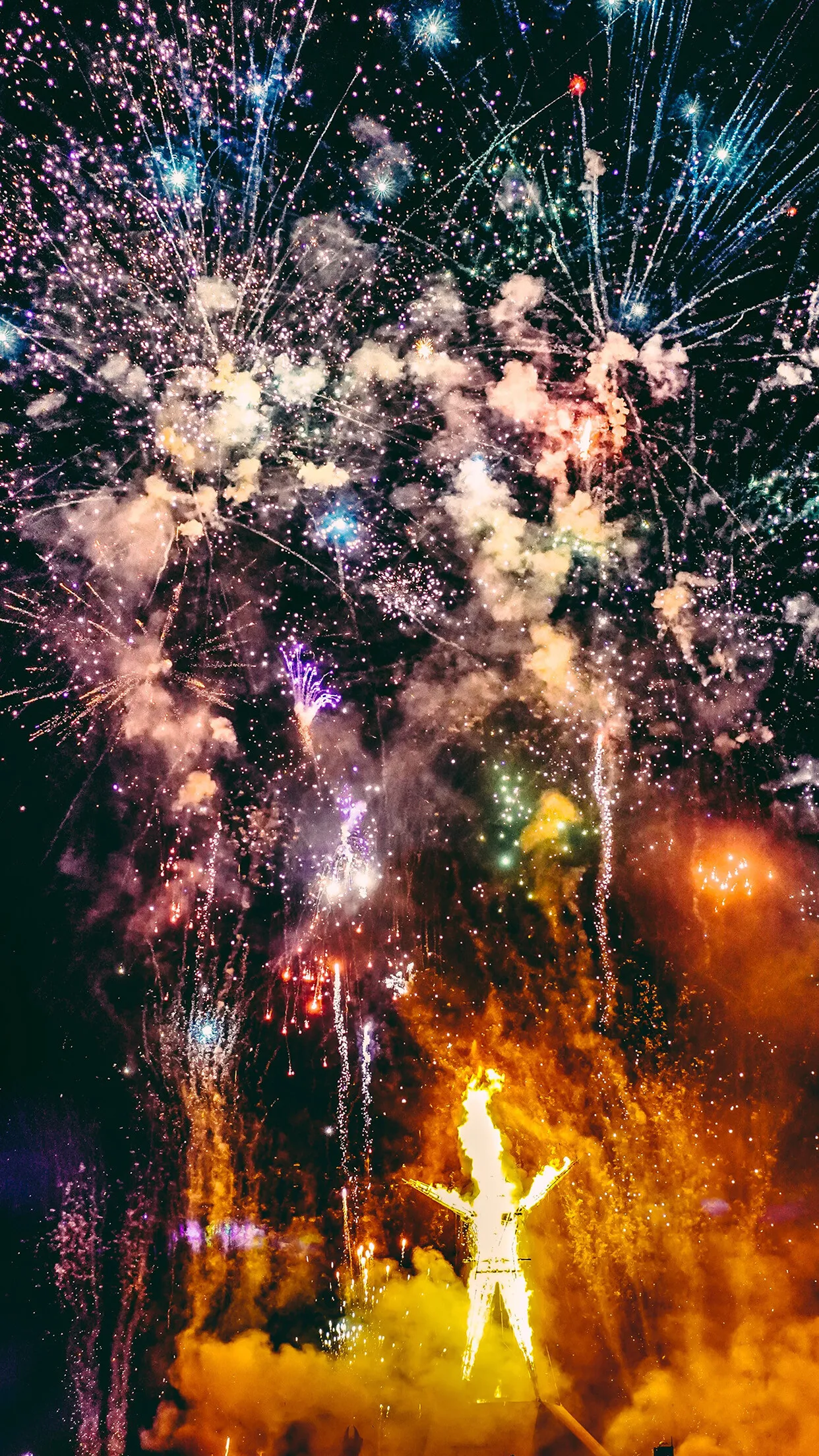 Festival with Amazing Purple Theme Fireworks Wallpaper Hd