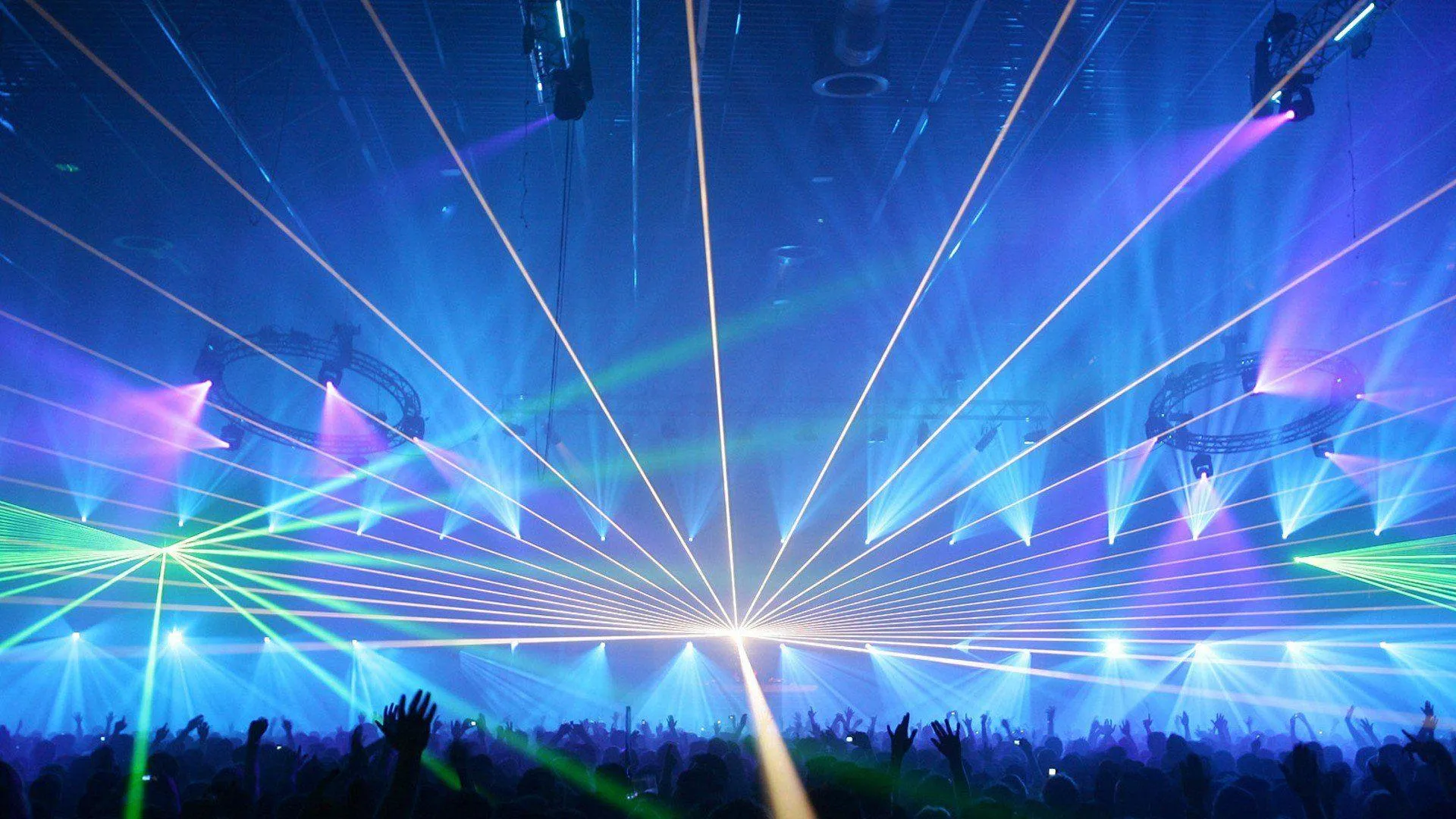 Laser Light Show at Music Festival Wallpaper Free Download