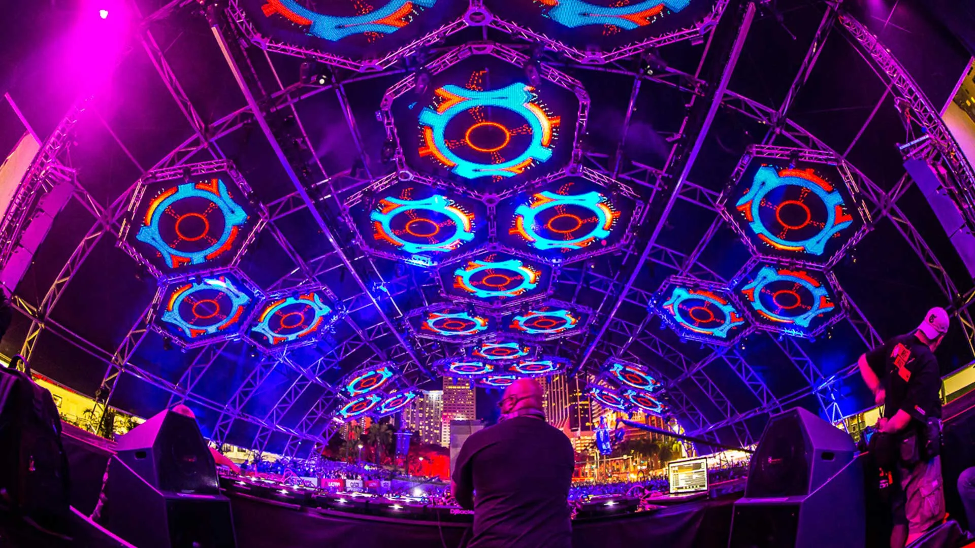 Live Concert Under Futuristic Led Stage Free HD Wallpaper