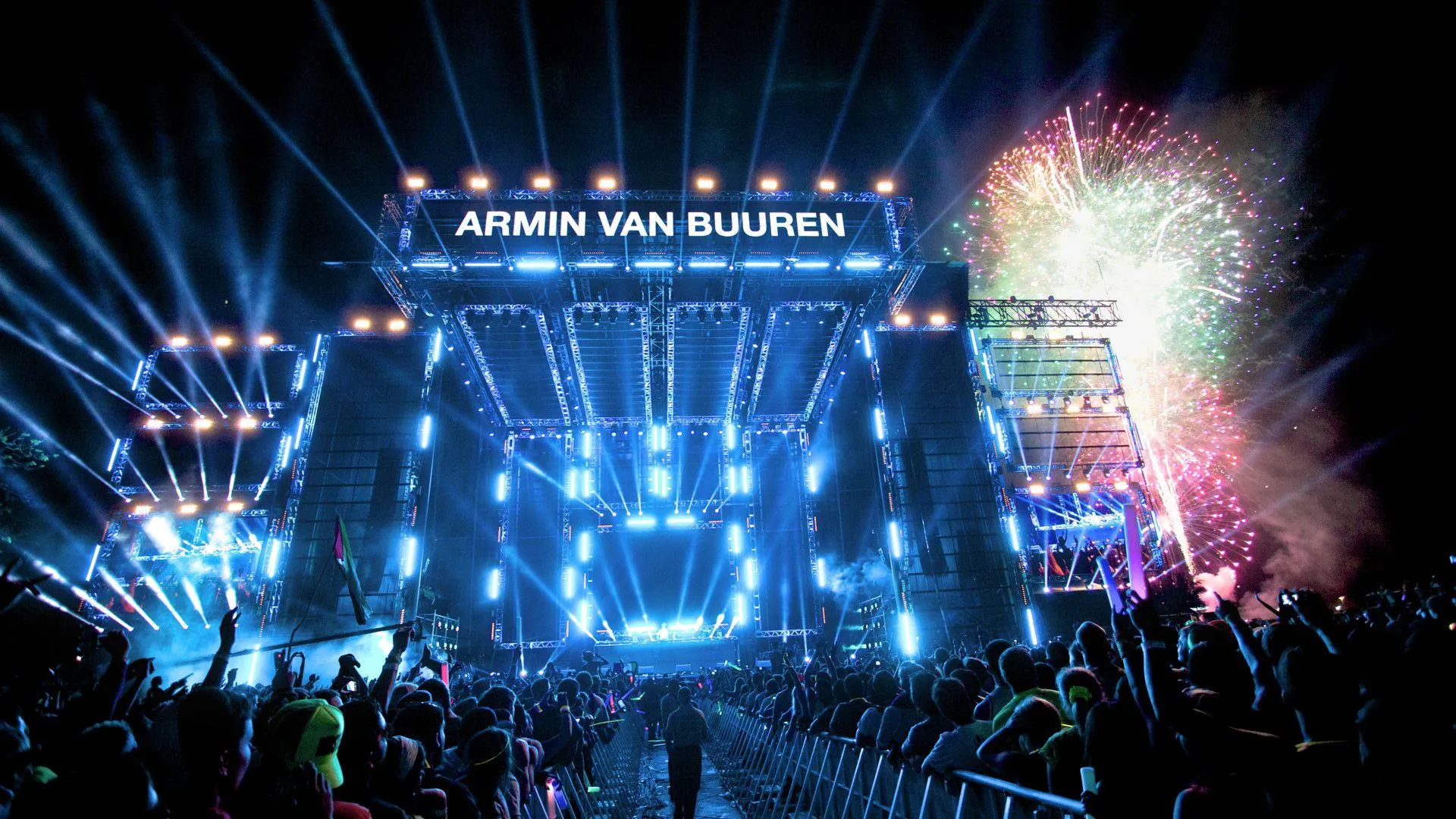 Music Concert by Armin Van Buuren with Blue Colour Lights