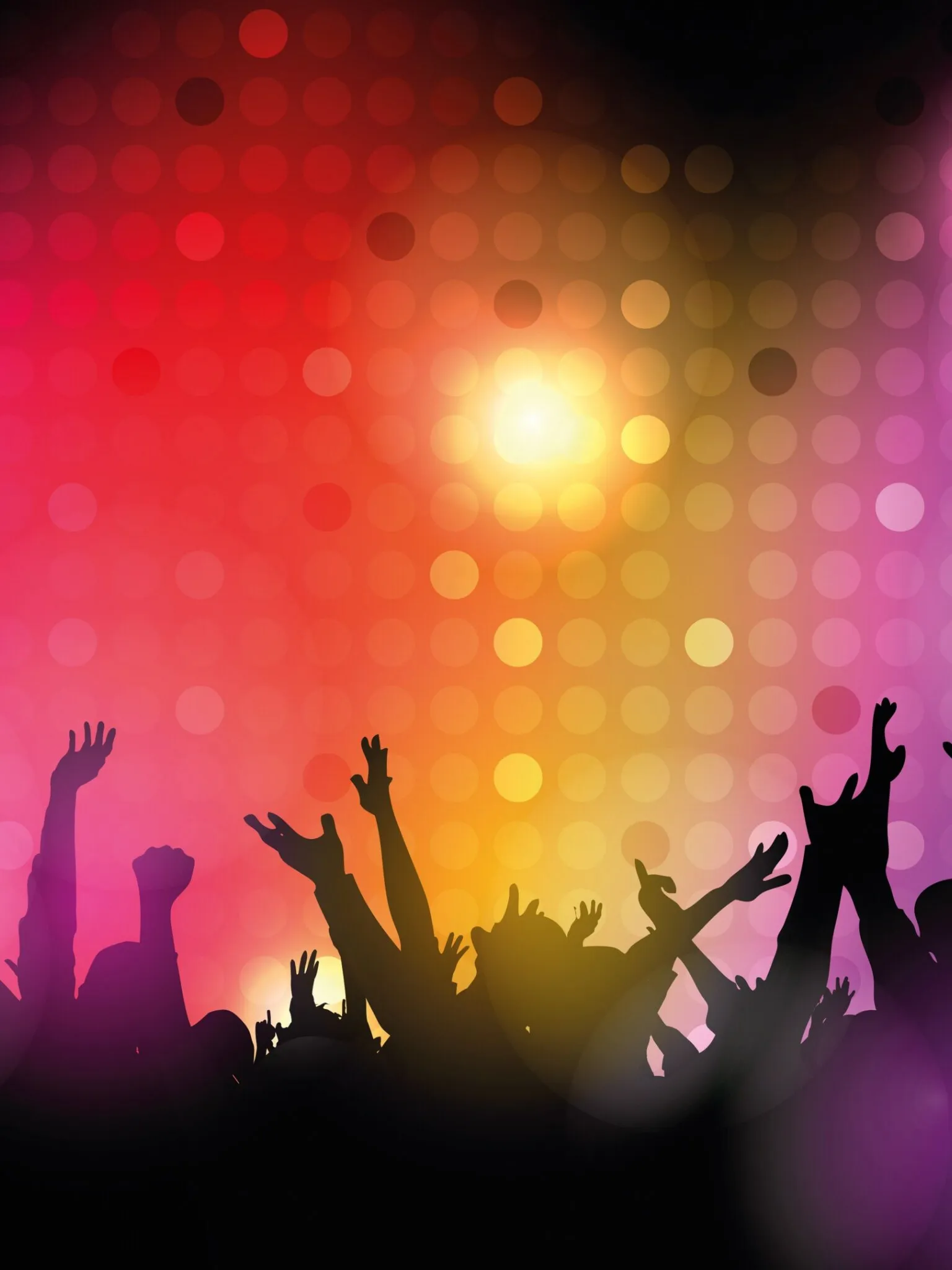 People Raised Hands Shadow Under Yellow Stage Lights