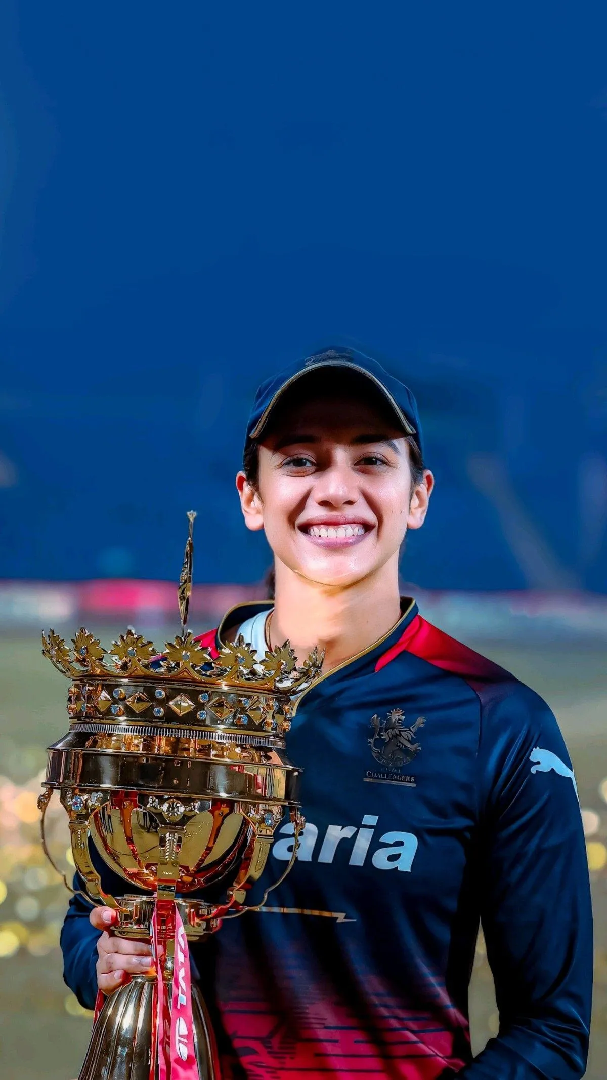 Cricketer Celebrating with Trophy in Victory Moment