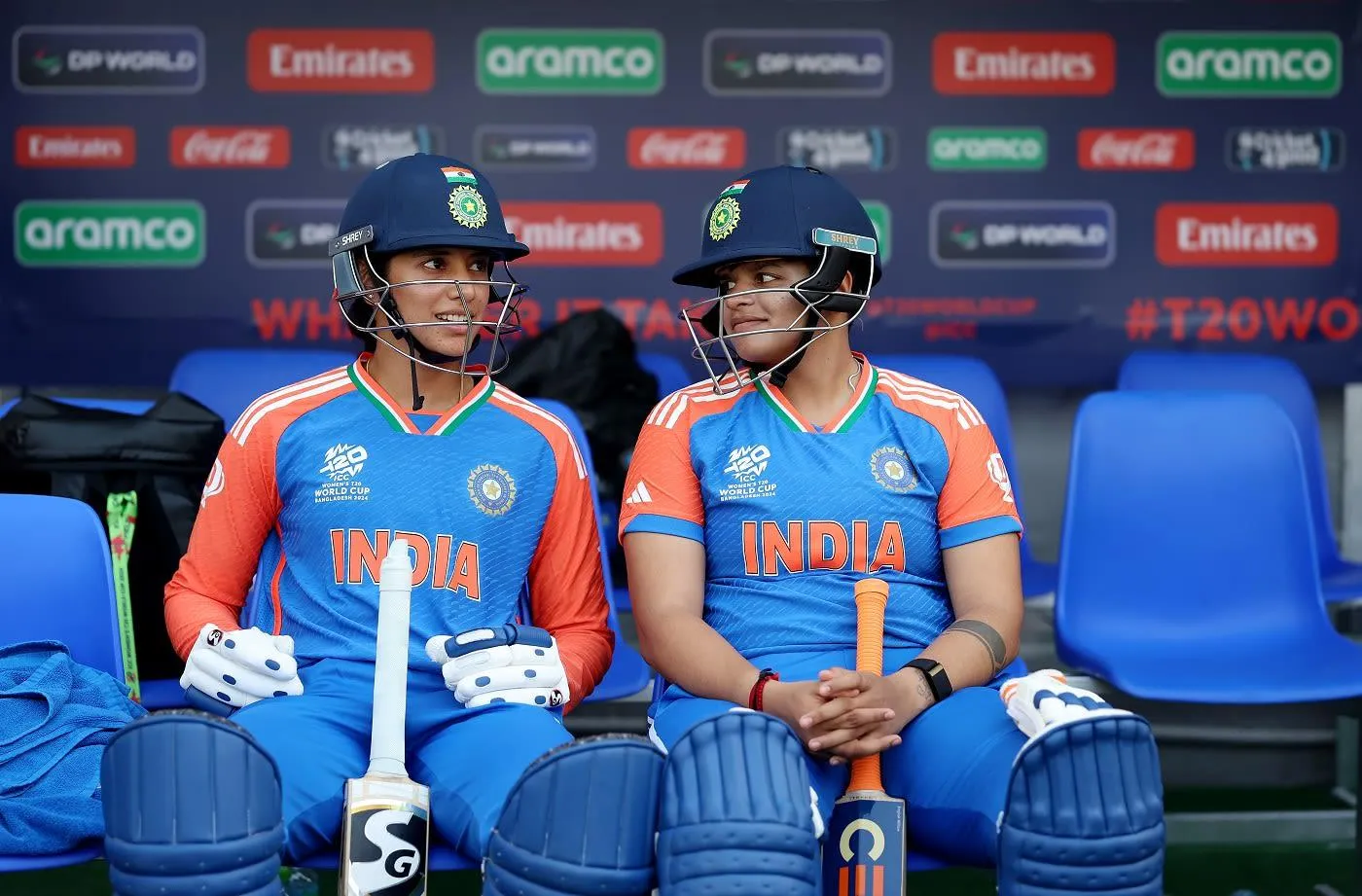 Smriti Mandhana answering media questions postmatch