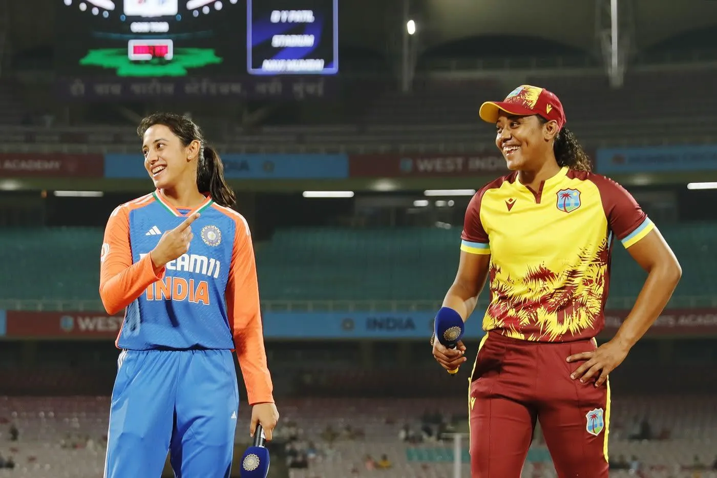 Smriti Mandhana at a practice session with teammates