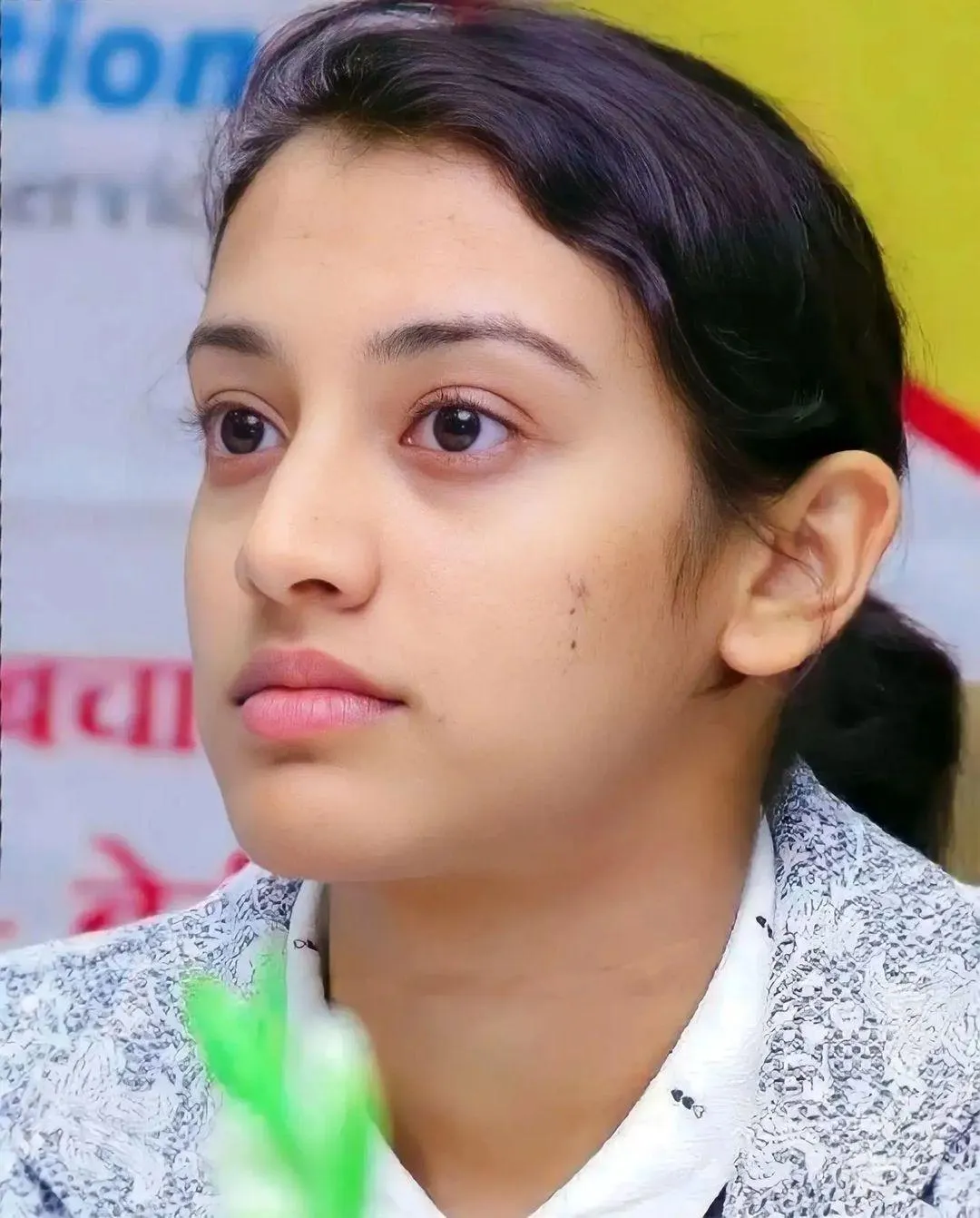 Smriti Mandhana at a press conference looking thoughtful