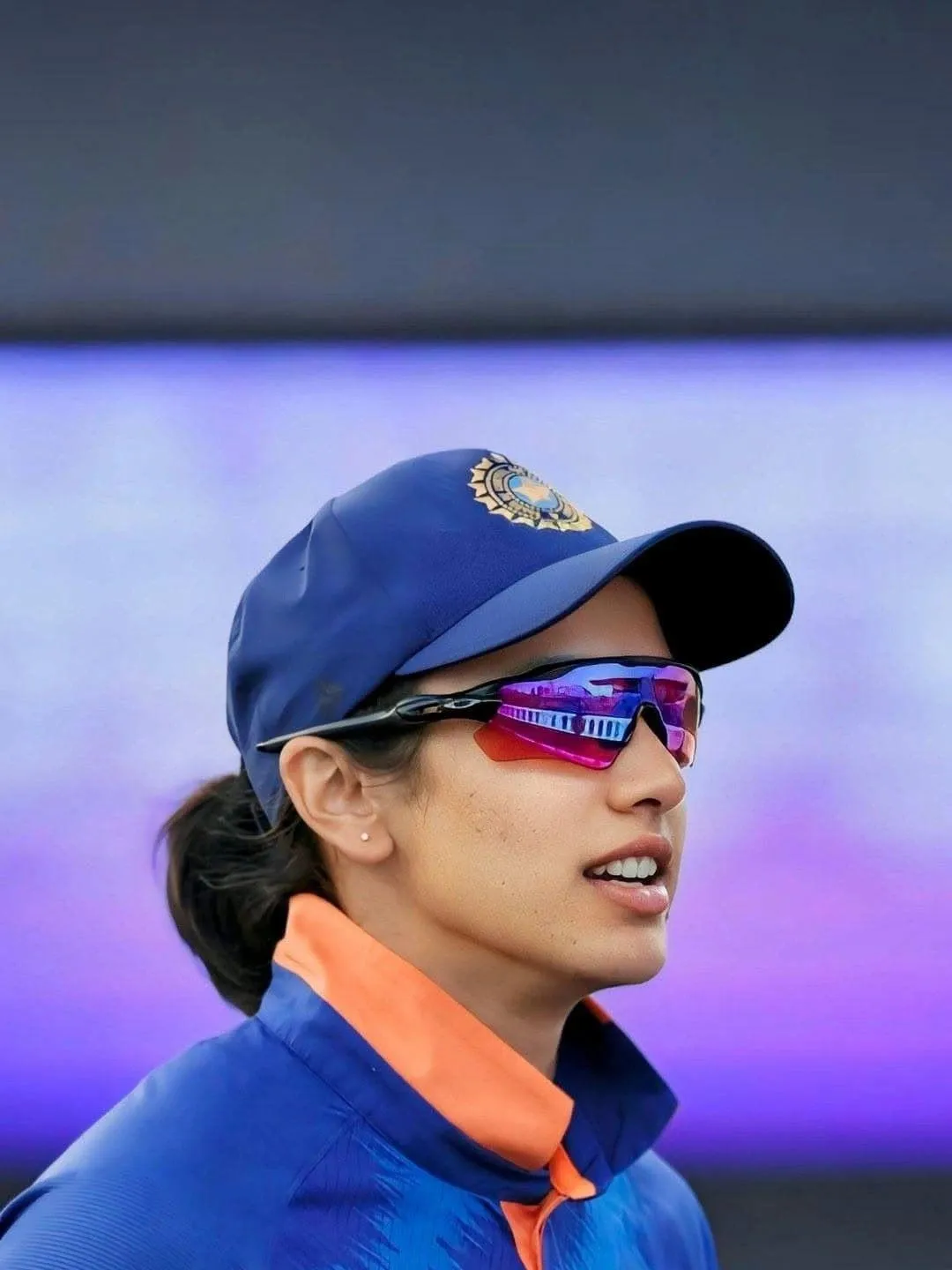 Smriti Mandhana at a press conference with confidence