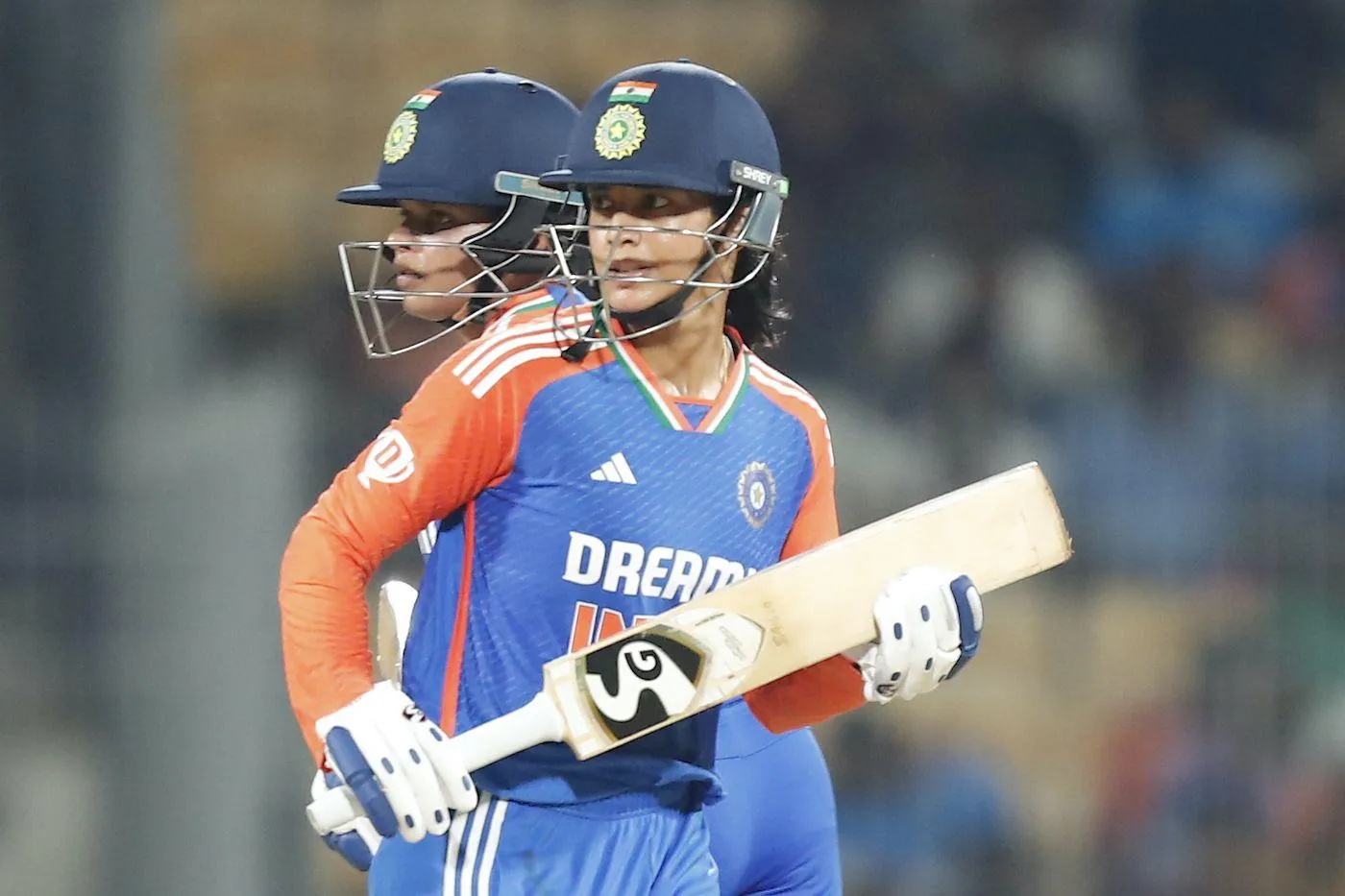 Smriti Mandhana batting during an international match