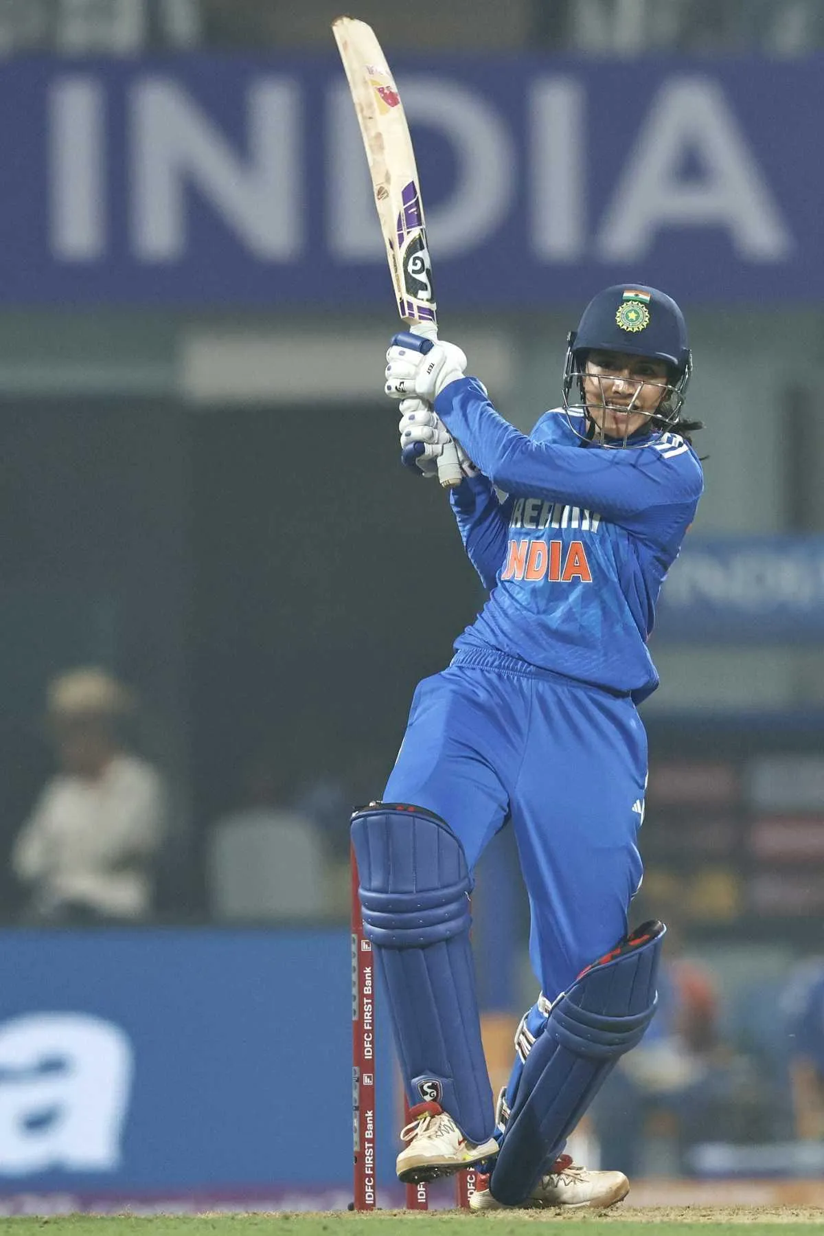 Smriti Mandhana celebrating after a cricket shot wallpaper