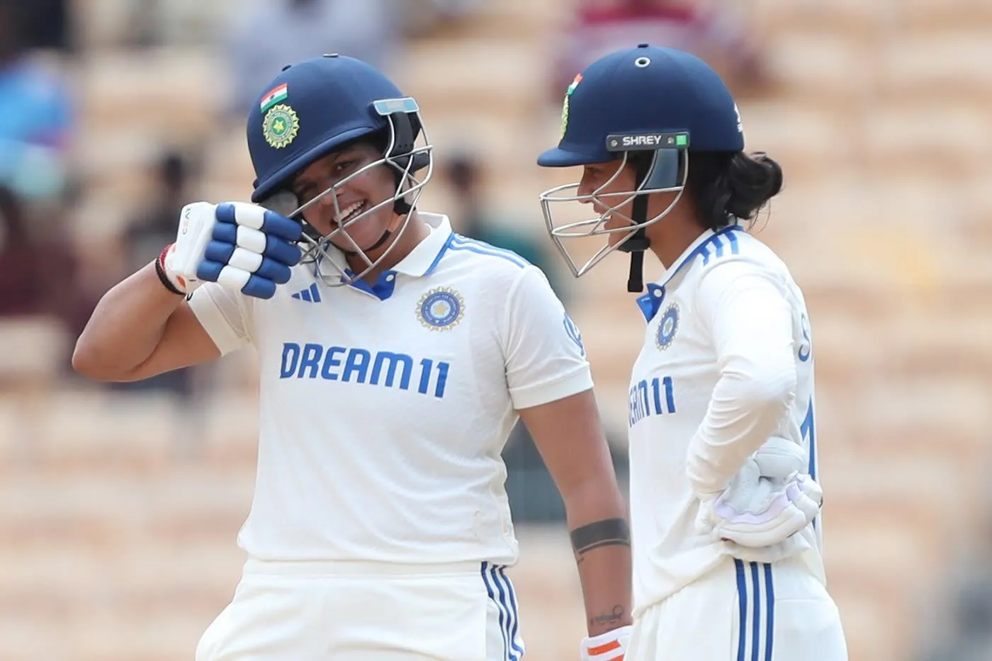 Smriti Mandhana Chatting with Teammate on the Field