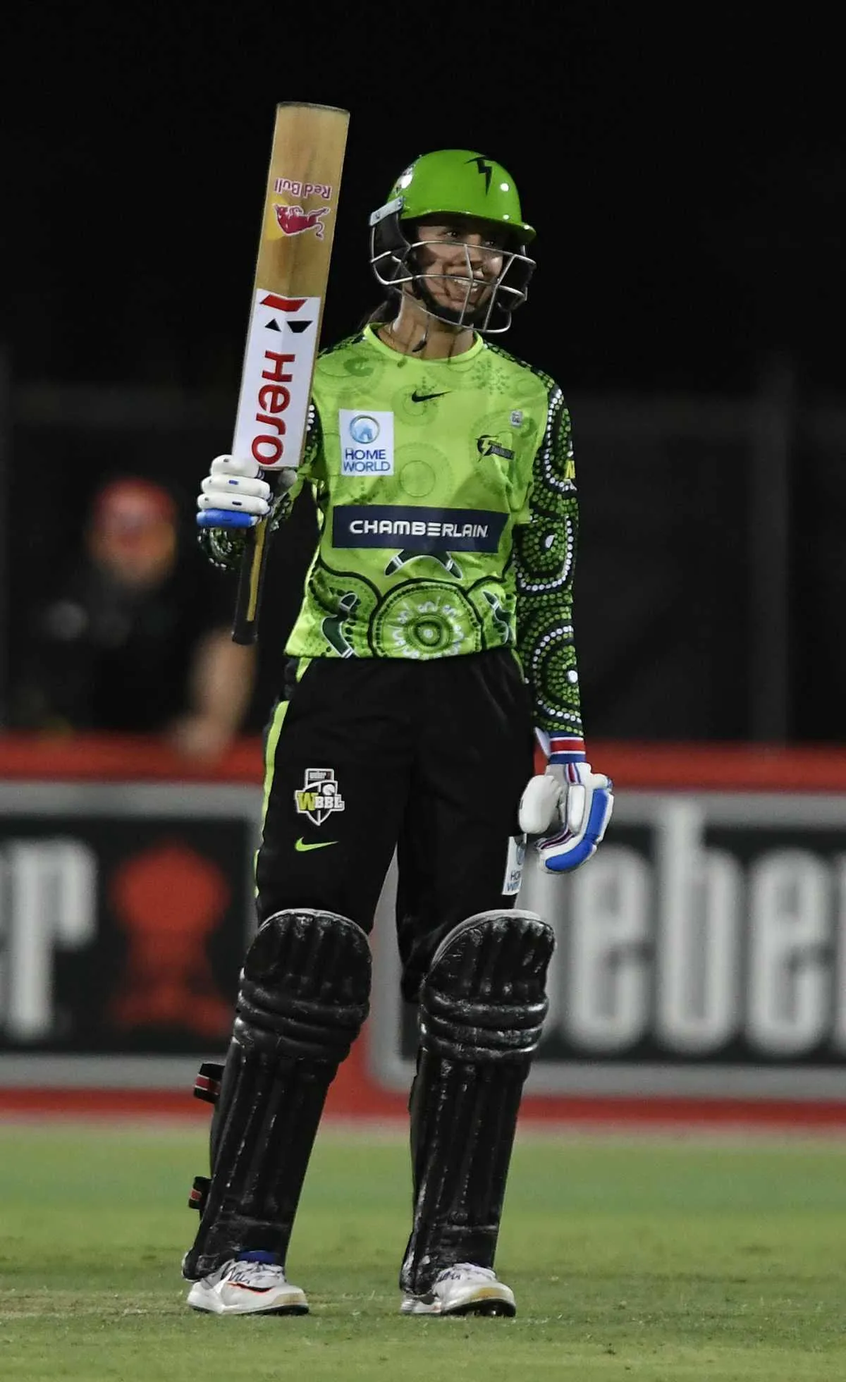 Smriti Mandhana during a cricket match with intense focus