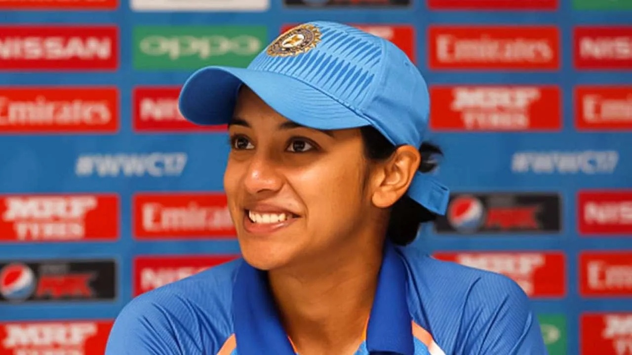 Smriti Mandhana During Press Meet in India Cricket Cap